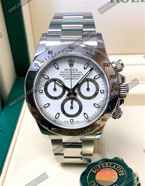 rolex daytona acciao bianco